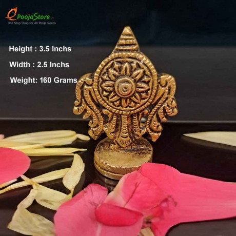 Brass Small Shankh Chakra Set