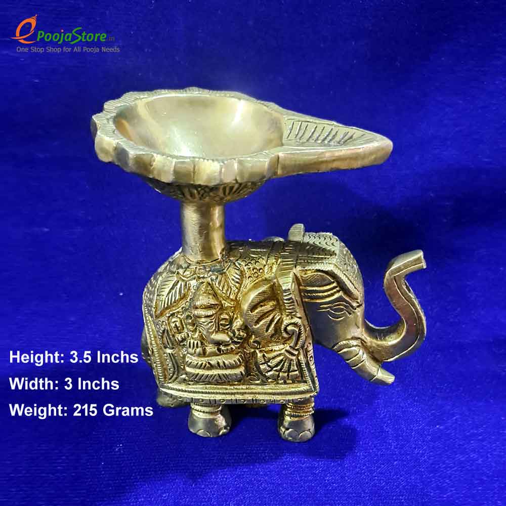 Antique Brass Elephant Lamp