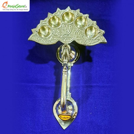 Pure Brass Ganga Aarti or Deepam For Pooja Purpose 