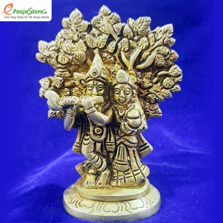 Pure Brass Ponnu Radha Krishna Idols 