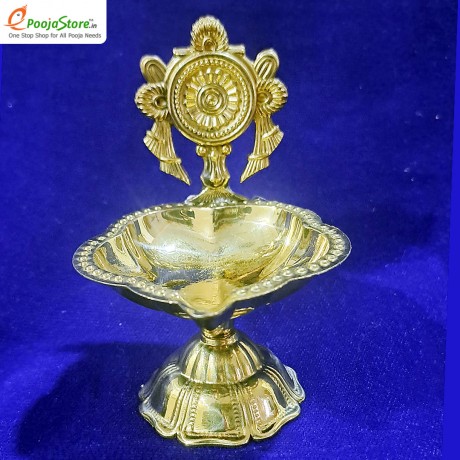 Brass Shanku Chakra Diyas  For Daily Puja 