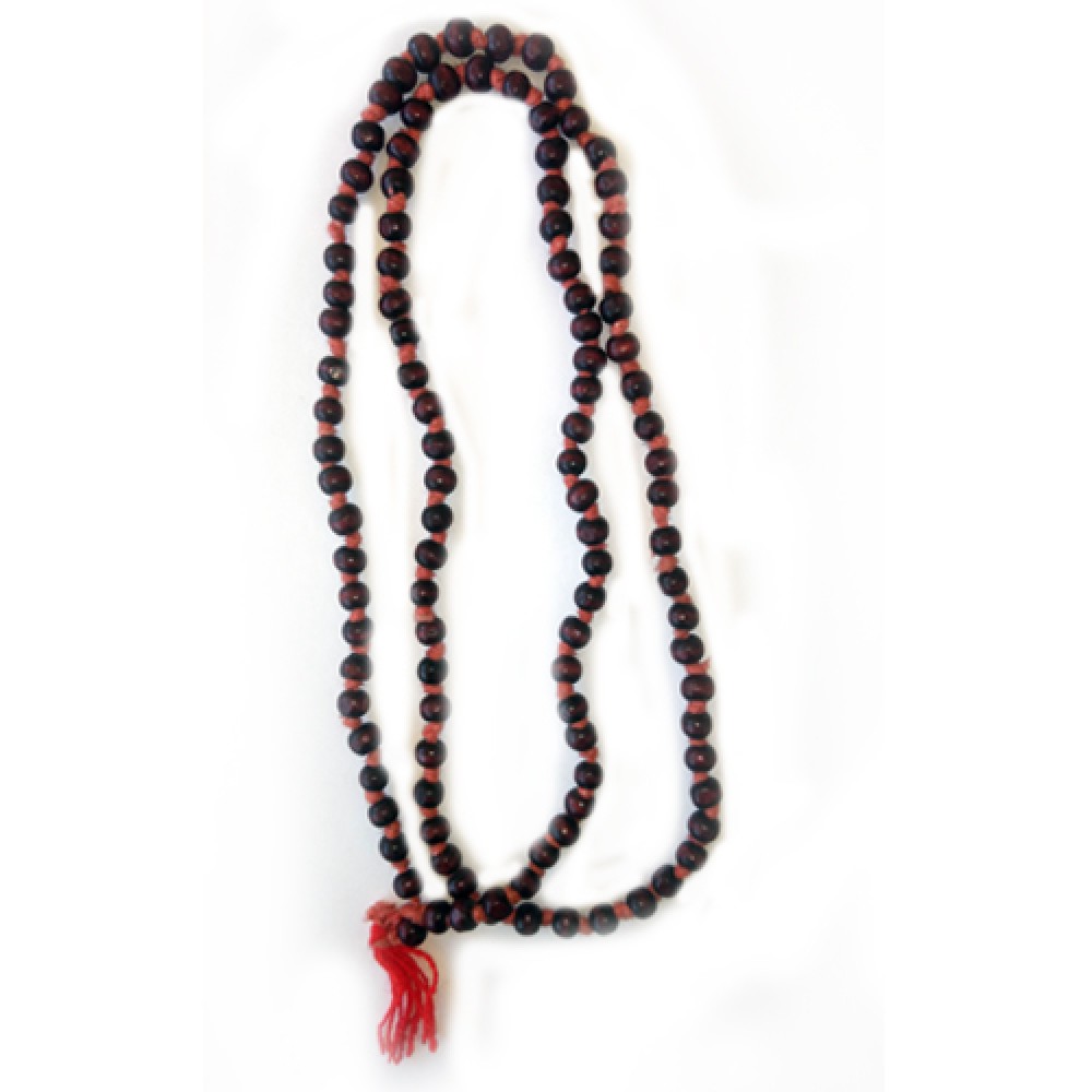 Tulasi Mala ( Red Colour with Round Beads ) With Brahma Mudi