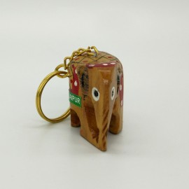 Wooden Elephant Key Chain